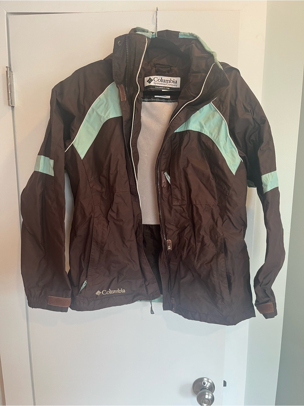 Columbia Brown and Mint Women's Ski Jacket